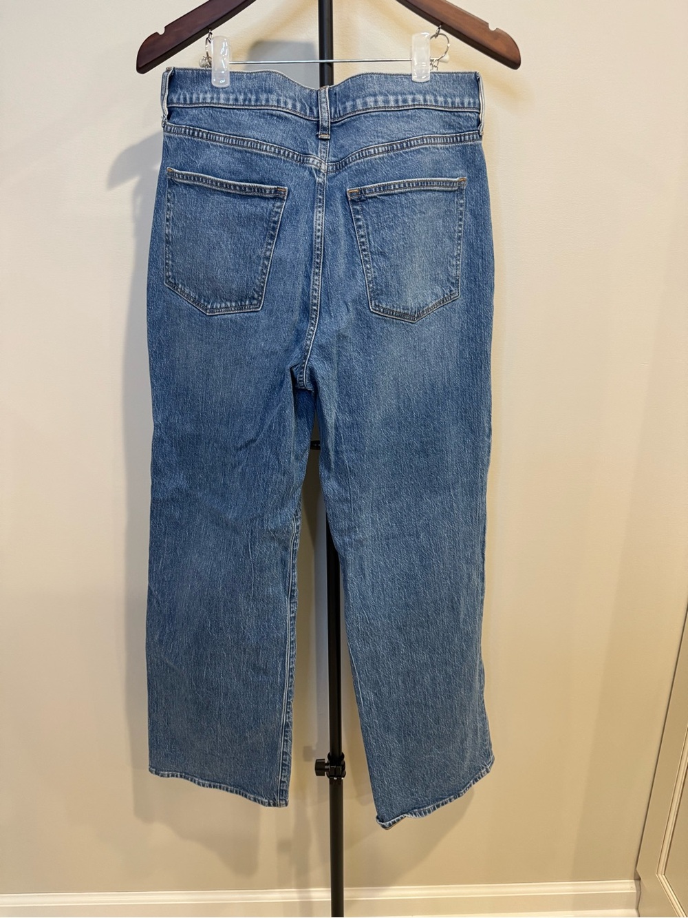 J. Crew Women's Size 29 Full Length Wide Leg Jeans Blue Wash Denim - Picture 4 of 8